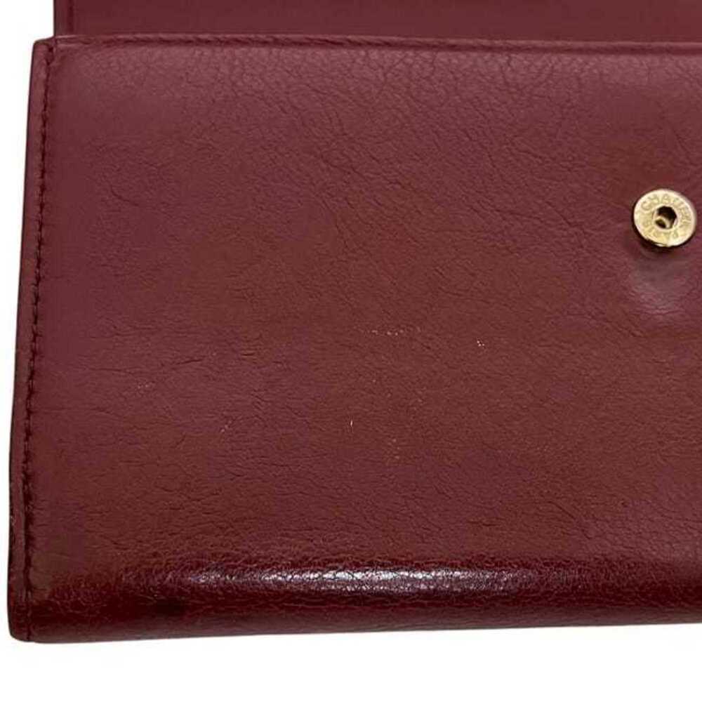 CHANEL Authentic Red Leather Logo Wallet - Picture 10 of 11
